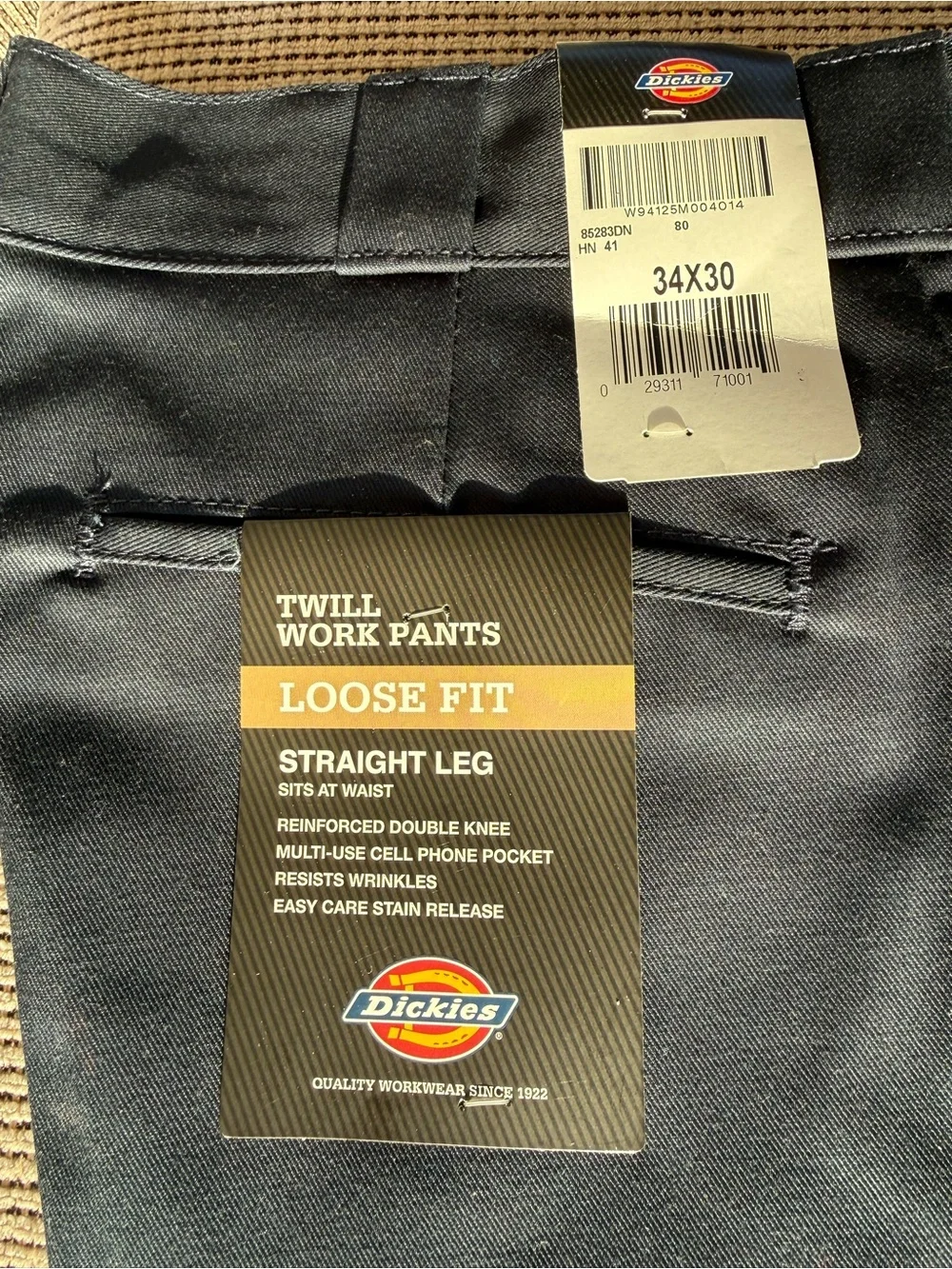 Dickies Navy Blue Twill Reinforced-Knee Work Pants